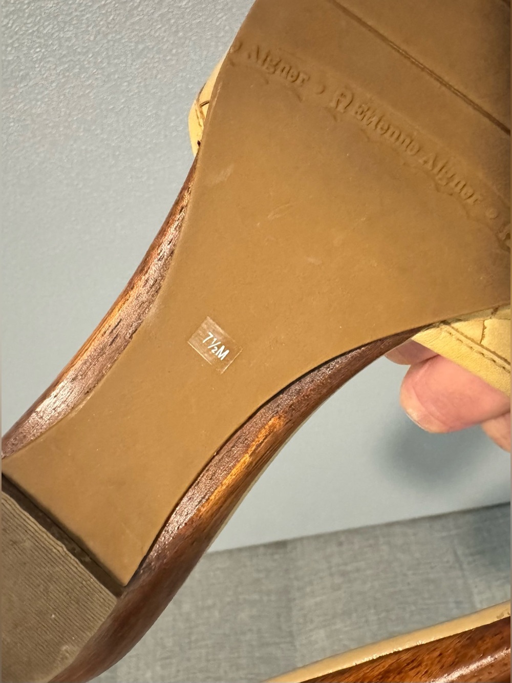 Etienne Aigner Tan Woven Leather Slide Sandals 7.5 - Picture 7 of 8